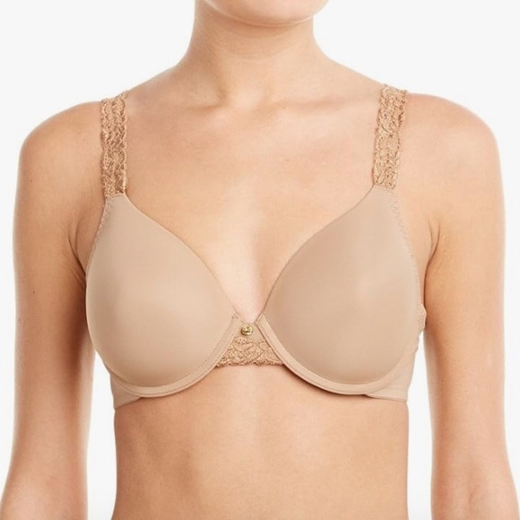 Natori Nude Tan Body Double Lace Trim Full Fit Bra - Picture 1 of 10